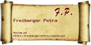 Freiberger Petra névjegykártya